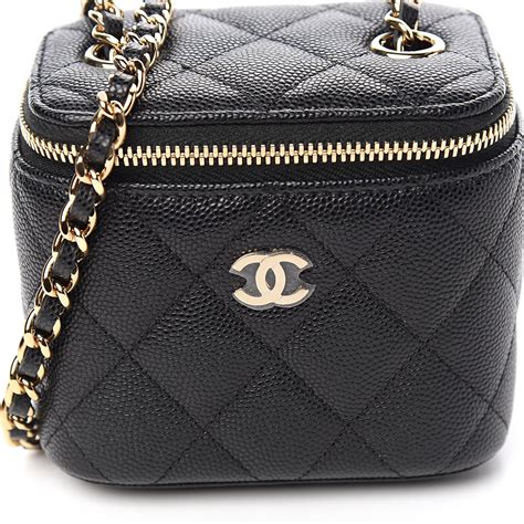 chanel caviar quilted vanity with chain black|Chanel Vanity Cases Fashion Sotheby's.